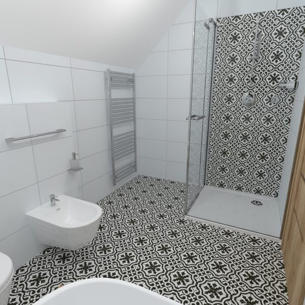 Vizualizace koupelna s bidetem a WC 3A